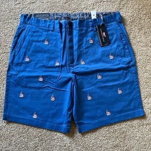 Vineyard Vines 9” Embroidery Breaker Shorts with Sailboat Design